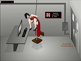 Ada wong licks pink queen's dildo pussy