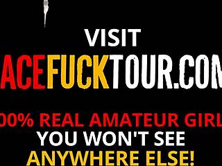 Redhead Big Tits Latina Gags on Deepthroat Before Dripping Facial Cumshot