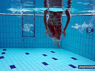 martina croatian redhead continues steamy pool shower show