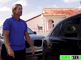 Step Mom Daughter Tag Team Stressed Step Dad's Huge Cock