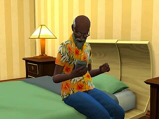 stepdaughter, why burst in naked and suck daddy's cock now?