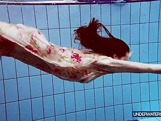 martina croatian redhead continues steamy pool shower show