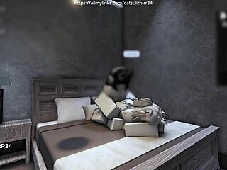 Fan fucked quietly bent over on bed!