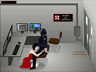 Ada wong licks pink queen's dildo pussy