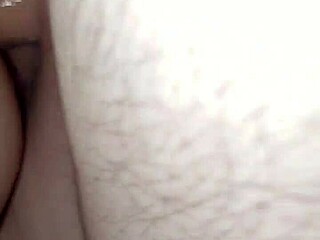 wife's pussy stuffed with cock and glass dildo together