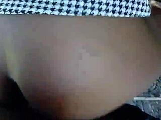 Ebony hottie destroyed by black cock amid hairy outdoor bushes garage 🌿🍆💦😲