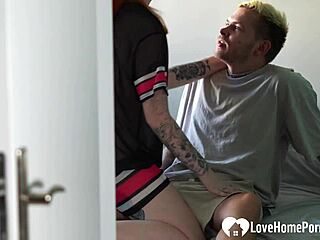 Hidden cam films me pounding gorgeous tattooed redhead ass doggystyle riding