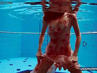 martina croatian redhead continues steamy pool shower show