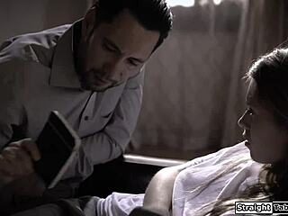 Psychiatrist face fucks submissive teen patient hard