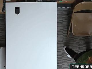 Mall Guard Pounds Curvy Teen Shoplifter Doggystyle with Big Cock