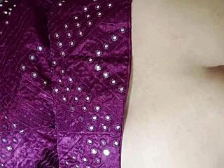 Bro pulls sali blouse on bed lehenga