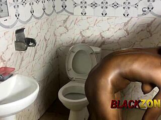 Bathroom pounding ebony babe wants more cumshots