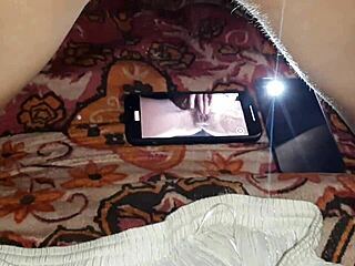 i spy on girlfriend's homemade porn shoot fingering her hairy pussy mutual masturbation orgasm