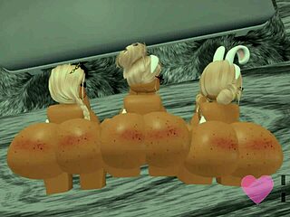 sunt copleșit de plăcere futând trei curve Roblox în frenezie extatică