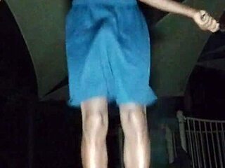 Skinny Fitness Roommate Works Out In Dorm