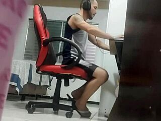 Step son catches stepmom stuffing huge dildo deep in her tight asshole?