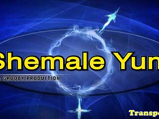 oiled bigtit shemale tgirl strokes tattooed cock solo