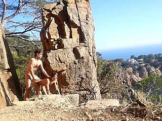 wanna see this hot couple fuck outdoors on the path?