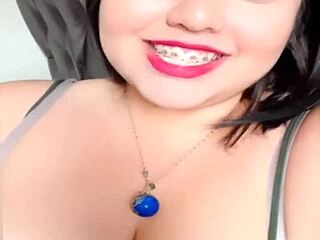 lily the bbw influencer teases her fat tits on cam