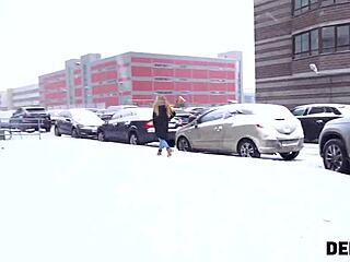 Redhead Teen Calms Debt Collector with Doggystyle Sex