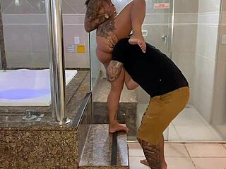 tattooed latina prostitute dances shaved pussy on cock hotel