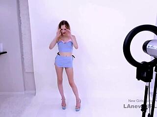 Sun-Kissed Blonde Model Swallows Daddy's Cum at Casting Fuck Audition