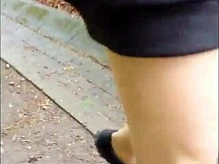 german chubby flashes pantyhose pussy on cable car mountain publicly