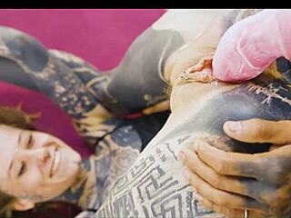 tattooed goth punk couple slams anal sloppy blowjobs rough