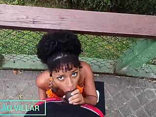 submissive brunette brazilian teen deepthroats huge cock eagerly