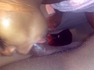 Ghetto babe slurps and sucks massive wet cock deep