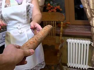 she preps that carrot for her mature erotic solo play