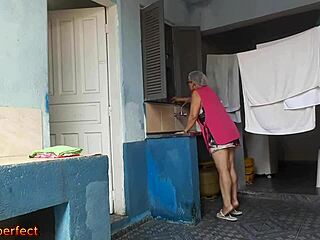 Brazilian employee fucks boss after catching him jerking homemade interracial latina tits