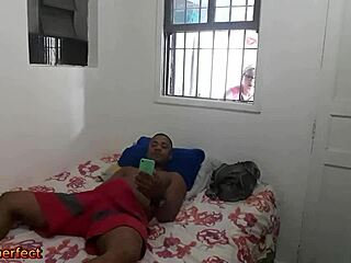 Brazilian employee fucks boss after catching him jerking homemade interracial latina tits