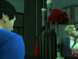 heartbroken over table for three as cuckold watches wife with monster cock