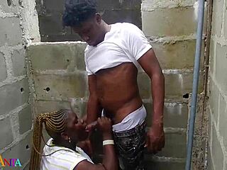 chubby ebony teen bent over black cock uncompleted building