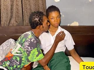 Skinny Schoolgirl Takes Big Cock in Hotel Room