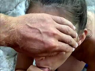 risky beach, sloppy teen model backstage blows monster cock pov!