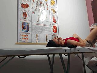 Doctor fingers patient's asshole then pounds her wet?