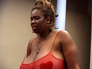 Beautiful ebony BBW bent over for BBC