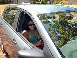 brazilian wife caught masturbating squirting car beach parking 😩💦