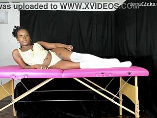 Vintage Ebony Model Poses In Lace Lingerie