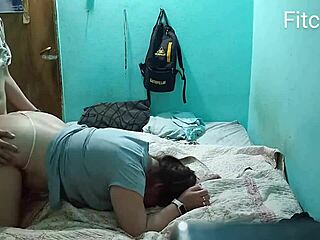 hot emo couple bangs thick girl doggystyle on bed