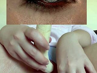 my bbw arab stepsis masturbates squirting with banana oil cream in la