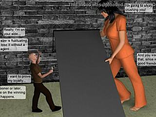 Tall giantess shrinks man for huge tits sex domination