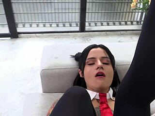 how does ivanna james handle double fat cocks dp anal creampie in her skinny latina whore ass?