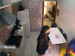 Hot Wife Thay Ksada greets delivery boy naked from shower!