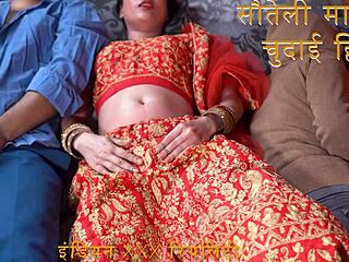 indian stepmom whispers dirty hindi talk during stepson's pussy fuck