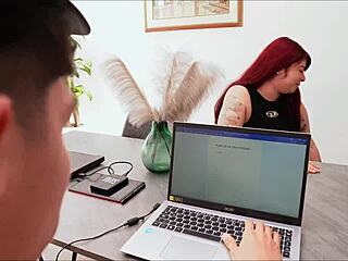 roommate's big tits seduced me—left her mouth dripping cum everywhere