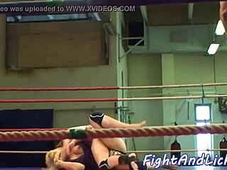 Lesbian Babes Rim Juicy Asses Post Wrestling Match