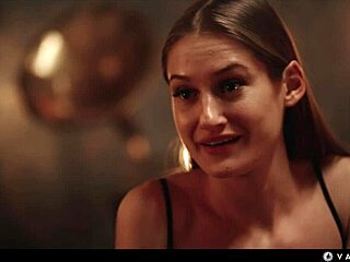 vampire blonde seduces nerdy girl in gothic manor with wet pussy play